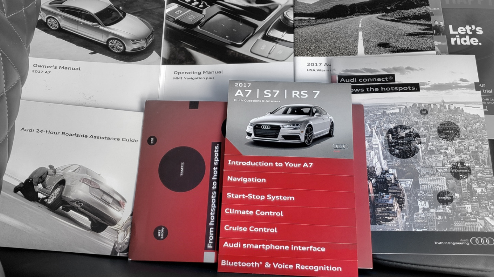 Audi Quick Questions and Answers printed guide with stepped sections
