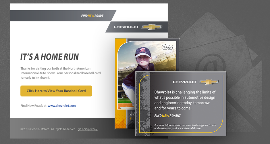 NAIAS booth kiosks and large-format displays for Chevy Find New Roads campaign